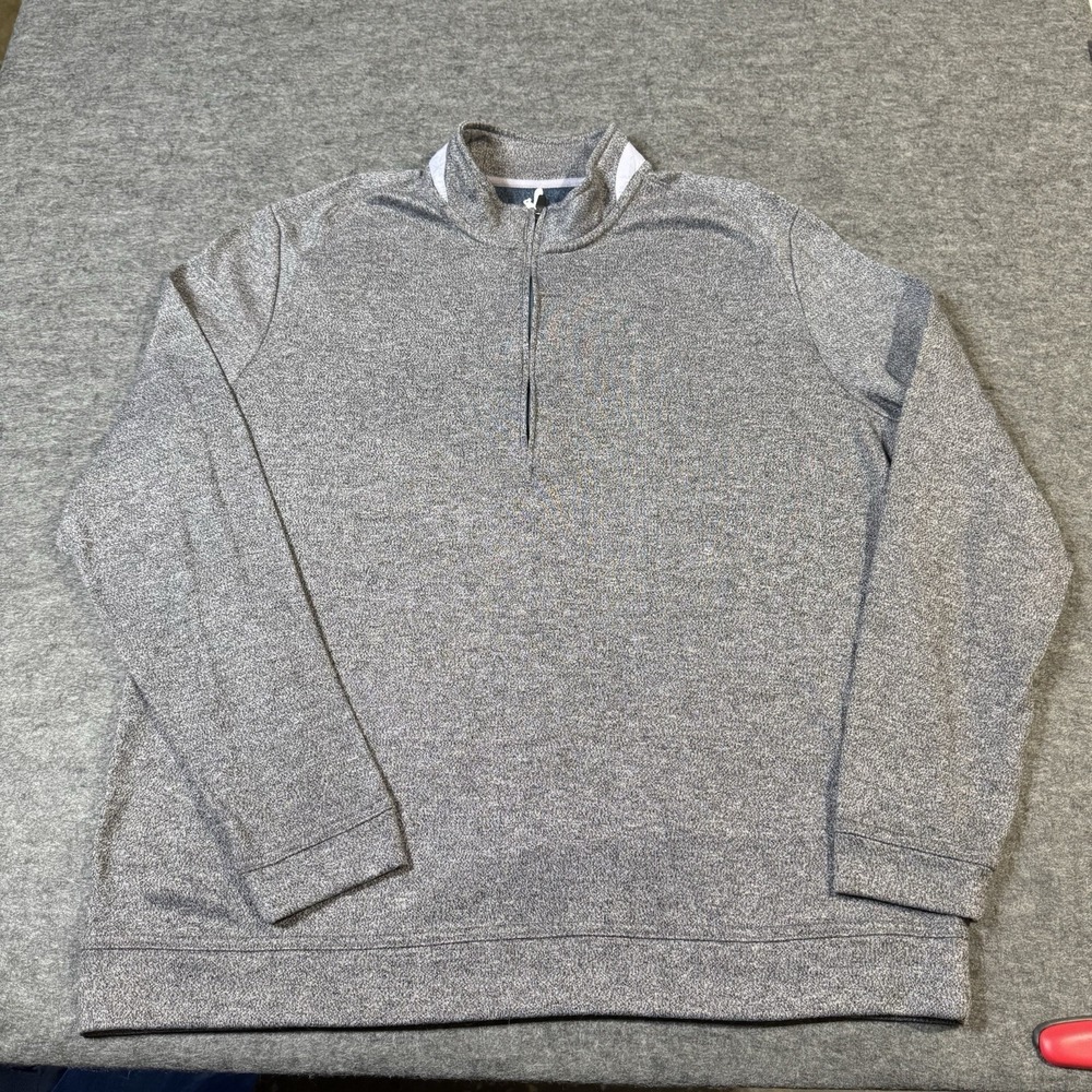 Johnnie-O Men's Sz XL Seal Gray Reflex  1/4 Zip Mock Neck Pullover Sweatshirt